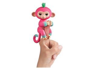 WowWee Fingerlings Interactive Baby Monkey Toy: Melon (Pink to Green)