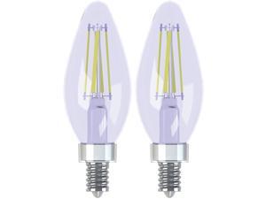 Lighting Reveal HD LED 3.2-watt (40-watt Replacement), 240-Lumen Blunt Tip Light Bulb with Candelabra Base, 2-Pack Warm White 3000k Lighting Reveal HD LED 3.2-watt (40-watt Replacement), 240-Lumen Blunt Tip Light Bulb with Candelabra Base, 2-Pack Warm White 3000k