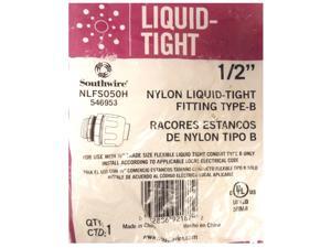 Southwire 546953 1/2" Nylon Liquid-Tight Fitting Type-B NLFS050H Southwire 546953 1/2" Nylon Liquid-Tight Fitting Type-B NLFS050H