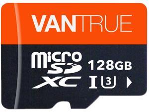 Vantrue 128GB U3 V30 Class 10 MicroSDXC UHS-I 4K UHD Video Monitoring Memory Card with Adapter for Dash Cams, Body Cams, Action Camera, Other Surveillance & Security Cams