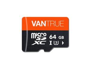 Vantrue 64GB Micro SD Card with Adapter, U3 C10, UHS-I High Speed SD Card for Dash Cams & Home Security System Video Cameras