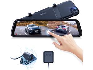 Vantrue M2 2.5K Mirror Dash Cam, 12” 1440P Front and Rear View Mirror Camera Waterproof Backup Camera w/Dual Sony Sensors, GPS, Night Vision, Anti Glare, Parking Mode, Touch Screen, Supports 512G Max