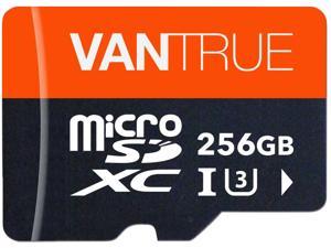 Vantrue 256GB MicroSDXC UHS-I U3 Class 10 4K UHD Video High Speed Transfer Monitoring SD Card with Adapter for Dash Cams, Body Cams, Action Camera, Surveillance & Security Cams