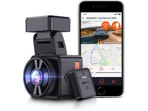 Vantrue E1-G WiFi Mini Dash Cam with Voice Control & GPS, Car Dash Camera with Remote Controller, Super Night Vision, 24 Hours Parking Mode, Buffered Motion Detection, Support 512GB Max