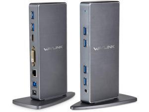 WAVLINK Dual Video Output USB 3.0 Universal Docking Station UG39DK7 (6x USB-A, 1x DVI or VGA (through converter), 1x HDMI, 1x 4-Pole Phone Jack Port, 1x USB-B, 1x RJ45) WAVLINK Dual Video Output USB 3.0 Universal Docking Station UG39DK7 (6x USB-A, 1x DVI or VGA (through converter), 1x HDMI, 1x 4-Pole Phone Jack Port, 1x USB-B, 1x RJ45)