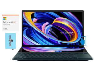 ASUS ZenBook Duo 14 Home & Business Laptop (Intel i7-1195G7 4-Core, 14.0" 60Hz Touch Full HD (1920x1080), NVIDIA MX450, 16GB RAM, 1TB SSD, Backlit KB, Win 11 Pro) with Microsoft 365 Personal , Hub