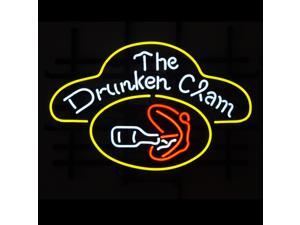 Fashion Neon Sign The drunken clam Handcrafted Real Glass Lamp Neon Light Neon Sign Beerbar Sign Neon Beer Sign 19x15