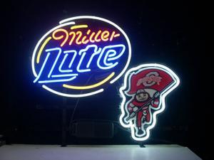 Boston Bruins Miller Lite Neon Sign 20"x16" Light Lamp Beer Bar Decor Real Glass 