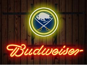 Budweiser Buffalo Sabres Neon Sign 20"x16" Light Beer Lamp Bar Display Windows 