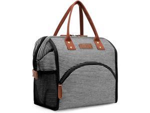 Hisen Waterproof Cooling Insulated Lunch Bag-Black (Bstrip) Hisen Waterproof Cooling Insulated Lunch Bag-Black (Bstrip)