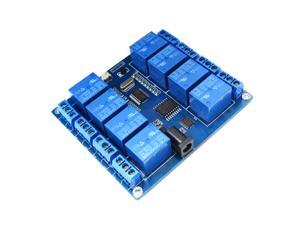8-Channel Micro USB Relay Module 5V PLC Upper Computer Control Board 8-Channel Micro USB Relay Module 5V PLC Upper Computer Control Board
