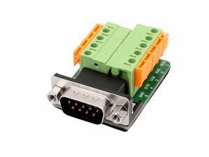 DB9-G6-AP Screw Hole Type RS232 RS485 DB9 D-Sub Serial Port 9Pin COM Male Connector to Spring Terminal 2Row Distance 5.08mm 9Pin Signals Adapter Module Board with Insulation Pad