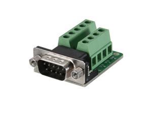 DB9-G2-AP Screw Hole Type RS232 RS485 DB9 D-Sub Serial Port 9Pin COM Male Connector to Terminal 2Row Distance 5.00mm 9Pin Signals Adapter Module Board with Insulation Pad