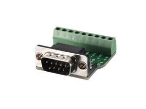 DB9-G1-BT Rivet Hole Type RS232 RS485 DB9 D-Sub Serial Port 9Pin COM Male Connector to Terminal 1Row Distance 3.96mm 9Pin Signals Adapter Module Board