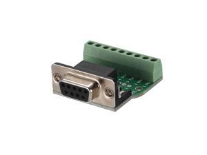 DB9-M1-BP Rivet Hole Type RS232 RS485 DB9 D-Sub Serial Port 9Pin COM Female Connector to Terminal 1Row Distance 3.96mm 9Pin Signals Adapter Module Board with Insulation Pad