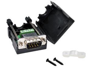 DB9-G3-BB Rivet Hole Type RS232 RS485 DB9 D-Sub Serial Port 9Pin COM Male Connector to Terminal 3Pin Signals #235 Distance 5.00mm Adapter Module with Housing Shell