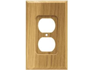 brainerd 64665 wood square single duplex outlet wall plate / switch plate / cover, medium oak brainerd 64665 wood square single duplex outlet wall plate / switch plate / cover, medium oak
