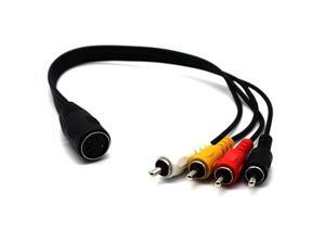 5 Pin Female Din Plug to 4 x RCA Phono Male Plugs Audio Cable 1.5m 5 Pin Female Din Plug to 4 x RCA Phono Male Plugs Audio Cable 1.5m