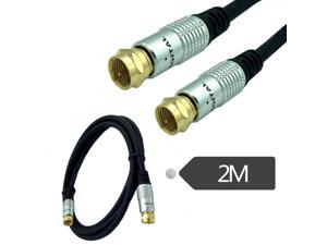TV Aerial Coaxial Patch Cable with F-Male Connector for Satellite TV, Cable Modem, Set-top Box Gold plated 2m TV Aerial Coaxial Patch Cable with F-Male Connector for Satellite TV, Cable Modem, Set-top Box Gold plated 2m
