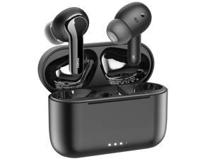 TOZO NC2 Hybrid Active Noise Cancelling Wireless Earbuds, ANC in-Ear Detection Headphones, IPX6 Waterproof Bluetooth 5.2 Stereo Earphones, Immersive Sound Premium Deep Bass Headset, Black