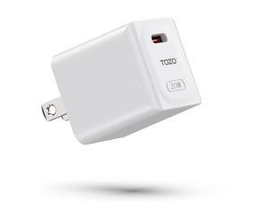 TOZO C1 USB C Charger 20W PD Power Adapter Fast Wall Charger, Ultra-Compact Type C Charger Compatible with iPhone 12/12 Pro/12 Pro Max/11,iPad Pro,Samsung Galaxy and More White(Cable not Included)