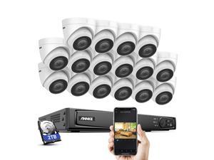 ANNKE 4K UltraHD 8MP Security Camera System, 16-channel H.265+ 4K NVR, 16 x 4K 8 Megapixel IP67 Waterproof Turret PoE IP Cameras,Audio Recording,Supports 256 GB TF Card,2TB