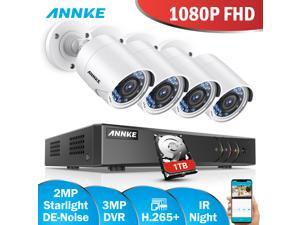 ANNKE CCTV Camera System 8 Channel 3MP 5-in-1 H.265+ DVR and 4×1080P Starlight DE-Noise HD Weatherproof Cameras Email Alert with Snapshots, Remote Access with 1TB HDD ANNKE CCTV Camera System 8 Channel 3MP 5-in-1 H.265+ DVR and 4×1080P Starlight DE-Noise HD Weatherproof Cameras Email Alert with Snapshots, Remote Access with 1TB HDD
