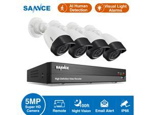 SANNCE 8 Channel 5MP Super HD Wired DVR Home Business Security Camera System Infrared Night Vision IP66 Outdoor Indoor Surveillance without HDD