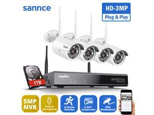 SANNCE 5MP HD Wireless NVR Security Camera System with 3MP WiFi Cameras + Smart Motion Alerts Built-in Microphone AI Human Detection 4 Camera - with 1TB Hard Drive SANNCE 5MP HD Wireless NVR Security Camera System with 3MP WiFi Cameras + Smart Motion Alerts Built-in Microphone AI Human Detection 4 Camera - with 1TB Hard Drive