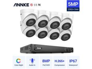 ANNKE H500 5MP PoE Turret Security Camera System with 16CH 4K NVR with NO HDD