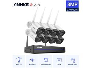ANNKE 8CH Wireless Security Camera System with 1TB Hard Drive and (8) 3MP Outdoor WiFi IP Cameras Video Surveillance System, Work with Alexa, 100ft Night Vision, Smart Motion Alerts