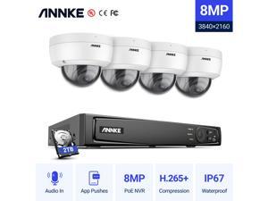 ANNKE 8CH CCTV Camera Security System Kit Poe 4k with H.265+ Coding Wired HD Outdoor Indoor IP67 Weatherproof Cameras IK10 Vandal-Proof Audio Recording
