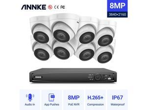 ANNKE 8MP 4K Ultra HD PoE ONVIF 16CH NVR Security Camera System with H.265+ Coding 4K Wired HD Outdoor Indoor Cameras Supports 256 GB TF Card Remote Access,NO Hard Drive