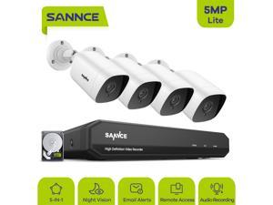 SANNCE 8CH 5MP Super HD Video Surveillance System,100 ft IR Night Vision,Ultra-Wide Angle with 3.6 mm Lens,1TB Hard Drive Included