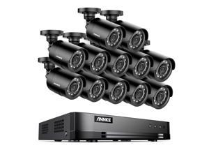 ANNKE 16 Channel CCTV Security Camera System 5-in-1 DVR with 12×1080P HD Weatherproof Cameras, Motion Alert, Remote Access
