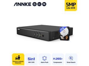 ANNKE 16-Channel 5MP Lite 5-in-1 H.265+ DVR Security Video Recorder Supports CVI/CVBS/AHD/TVI/IP Security Cameras for Home Business Surveillance with 4TB Hard Disk