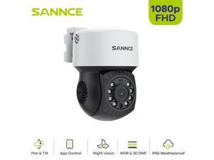 SANNCE 1080P AHD PT Dome Wired Security Camera, Pan 350° Tilt 90°, 100 Ft Night Vision, Motion Detection, Waterproof,3.6mm Lens