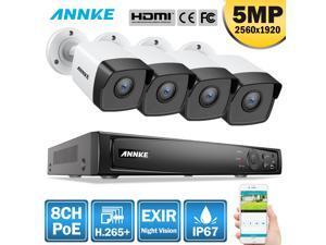 ANNKE 5MP Super HD PoE Network Video Security System, 8CH 4K Surveillance NVR with H.265+ Video Compression, 5MP HD Weatherproof Cameras with EXIR LEDs, APP Push Alert, Remote Access ANNKE 5MP Super HD PoE Network Video Security System, 8CH 4K Surveillance NVR with H.265+ Video Compression, 5MP HD Weatherproof Cameras with EXIR LEDs, APP Push Alert, Remote Access
