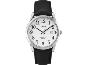 Timex Men's Easy Reader | Black Leather Strap White Dial Casual Watch TW2P75600