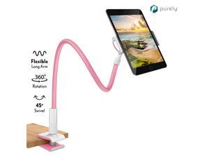 Purely Gooseneck Phone and Tablet Holder Deluxe | 39” Flexible Arm with Clip Mount 4" to 12.9" Devices - Compatible with iPad Pro, Mini & Samsung Galaxy Tab - Desk, Bedside, Headboard Stand Purely Gooseneck Phone and Tablet Holder Deluxe | 39” Flexible Arm with Clip Mount 4" to 12.9" Devices - Compatible with iPad Pro, Mini & Samsung Galaxy Tab - Desk, Bedside, Headboard Stand