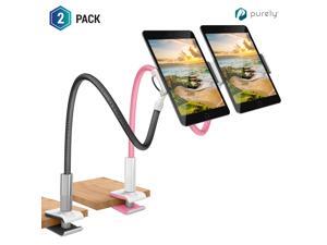 Purely Gooseneck Phone and Tablet Holder Deluxe | 39” Flexible Arm with Clip Mount 4" to 12.9" Devices - Compatible with iPad Pro, Mini & Samsung Galaxy Tab - Desk, Bedside, Headboard Stand Purely Gooseneck Phone and Tablet Holder Deluxe | 39” Flexible Arm with Clip Mount 4" to 12.9" Devices - Compatible with iPad Pro, Mini & Samsung Galaxy Tab - Desk, Bedside, Headboard Stand