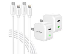 USB C Charger and 6ft Cable, Overtime 20W iPhone Fast Charger | 6ft USB C to Lighting Cable and PD 3.0 Type C Wall Charger for iPhone 12/12 Mini/12 Pro/12 Pro Max/11 pro max, iPad Pro - White (2 Pack) USB C Charger and 6ft Cable, Overtime 20W iPhone Fast Charger | 6ft USB C to Lighting Cable and PD 3.0 Type C Wall Charger for iPhone 12/12 Mini/12 Pro/12 Pro Max/11 pro max, iPad Pro - White (2 Pack)