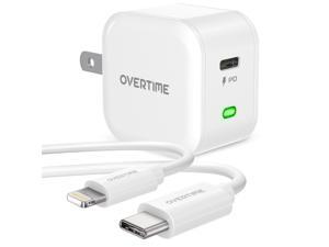 USB C Charger and 6ft Cable, Overtime 20W iPhone Fast Charger | 6ft USB C to Lighting Cable and PD 3.0 Type C Wall Charger for iPhone 12/12 Mini/12 Pro/12 Pro Max/11 pro max, iPad Pro 2020 - White USB C Charger and 6ft Cable, Overtime 20W iPhone Fast Charger | 6ft USB C to Lighting Cable and PD 3.0 Type C Wall Charger for iPhone 12/12 Mini/12 Pro/12 Pro Max/11 pro max, iPad Pro 2020 - White
