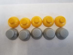 10 Joystick Analog Stick Caps Covers 5 Left Grey And 5 Right Yellow Replacement Parts For Nintendo GameCube Controller