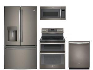 GE 4 Piece Kitchen PKG JB860EJES 30" Electric Freestanding Range JVM7195EKES Microwave Oven GDT655SMJES 24" Built In Full Console Dishwasher GFE28GMKES 28" 36" French Door Refrigerator in Slate GE 4 Piece Kitchen PKG JB860EJES 30" Electric Freestanding Range JVM7195EKES Microwave Oven GDT655SMJES 24" Built In Full Console Dishwasher GFE28GMKES 28" 36" French Door Refrigerator in Slate