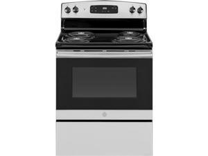 GE JBS360RMSS 30" Freestanding Electric Range with 5 cu. ft. Oven Capacity Storage Drawer Sensi-Temp Technology Dual Element Bake in Stainless Steel GE JBS360RMSS 30" Freestanding Electric Range with 5 cu. ft. Oven Capacity Storage Drawer Sensi-Temp Technology Dual Element Bake in Stainless Steel