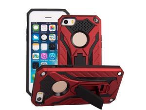 Shockproof Heavy Duty Rugged Defender Case Cover with Kickstand for iPhone 7 Plus Case / iPhone 8 Plus Case, Red