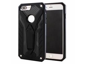 Shockproof Heavy Duty Rugged Defender Case Cover with Kickstand for iPhone 7 Plus Case / iPhone 8 Plus Case, Black