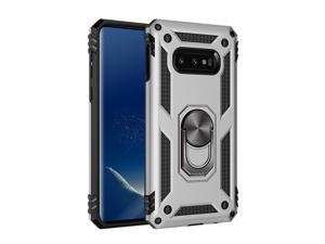 Anti-Drop Hybrid Magnetic Hard Case Armor Case with Ring Holder Case for Samsung Galaxy S8 Case, Silver