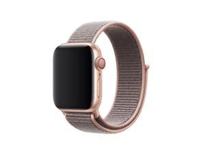 Woven Nylon Sport Loop Replacement Watch Band Strap for Apple Watch Band iwatch band Series 1 / Series 2 / Series 3 / Series 4 / Series 5 / Series 6 / Series SE, 42mm / 44mm, Rose Gold